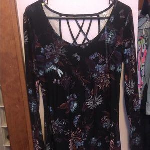 Black casual dress with flowers